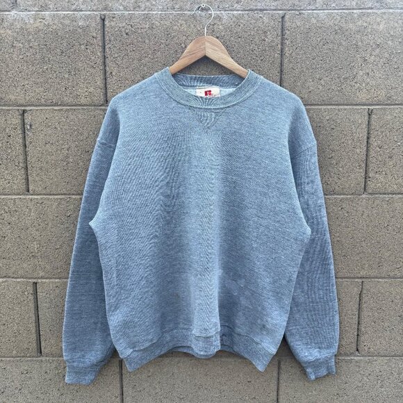 70's Russell Athletic Faded Grey Crewneck Sweatshirt - Picture 1 of 8